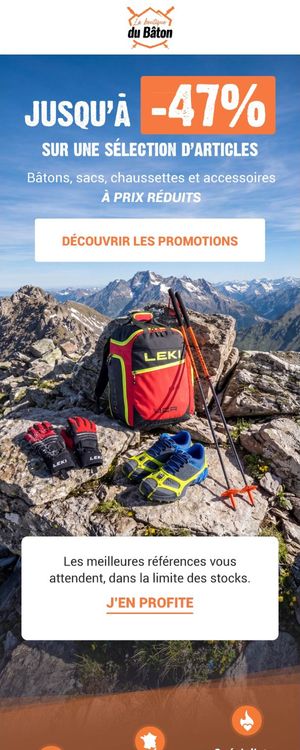 Email La Boutique du Bâton : jusqu’à -47 %