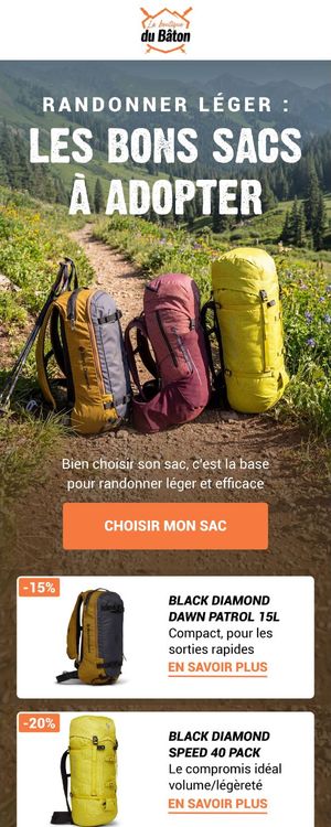 Email La Boutique du Bâton : randonner léger