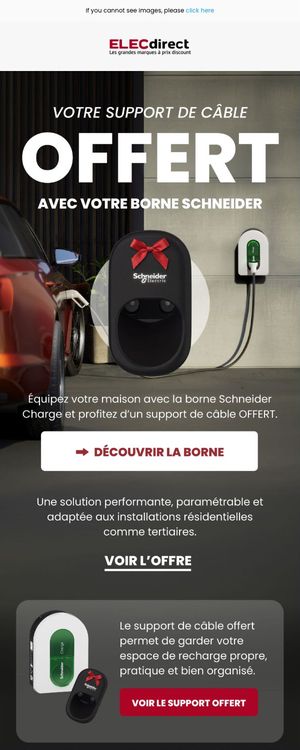 Email Elec Direct : support de câble offert