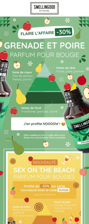 Email Smellingood : Grenade et Poire