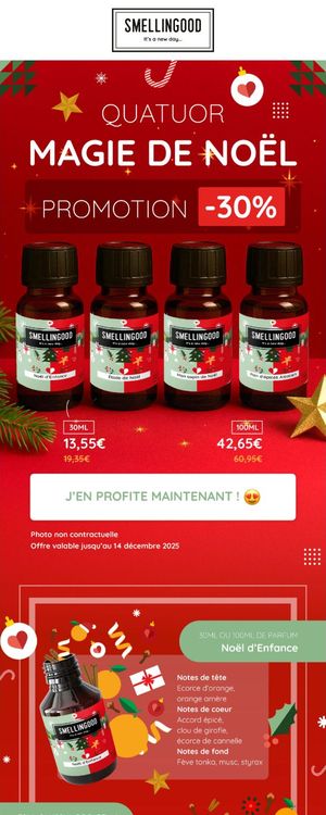 Email Smellingood : Quatuor Magie de Noël