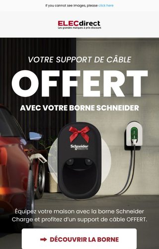 Email Elec Direct : support de câble offert