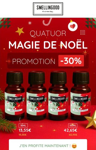 Email Smellingood : Quatuor Magie de Noël